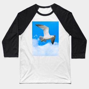 A Seagull Flies Past the Clouds Photograph Baseball T-Shirt